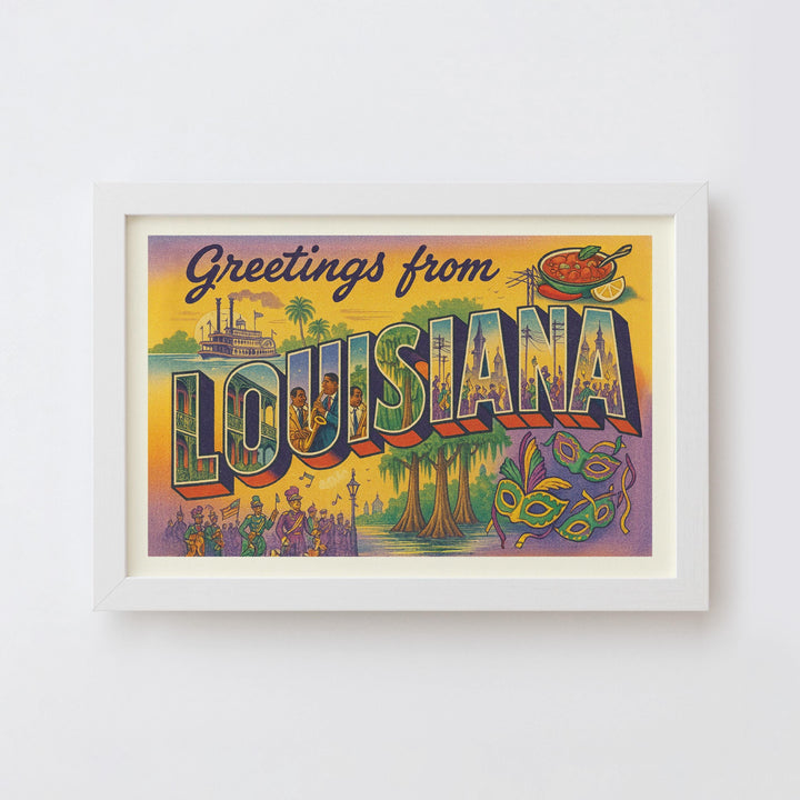 Louisiana Postcard Art Print