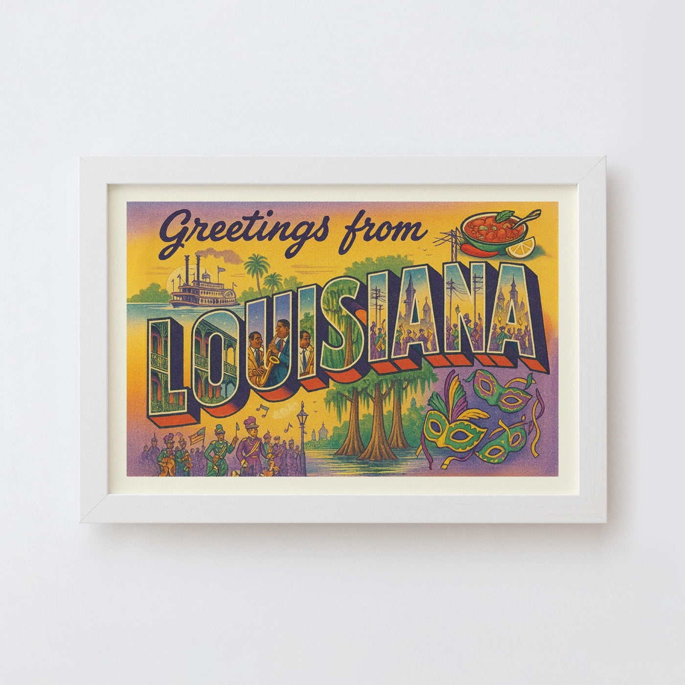 Louisiana Postcard Art Print