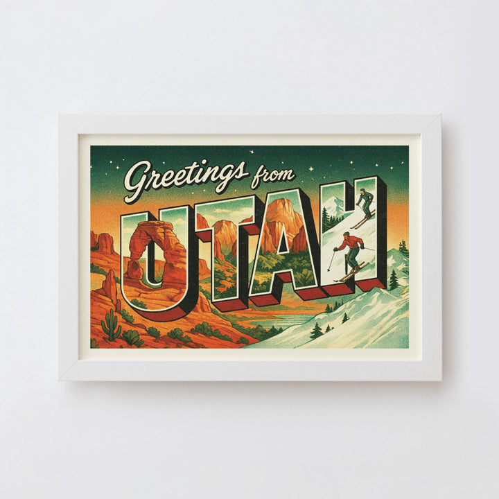 Utah Postcard Art Print