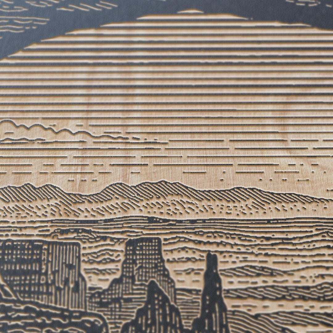 Arches Desert Window Utah Engraved Birch Art Panel