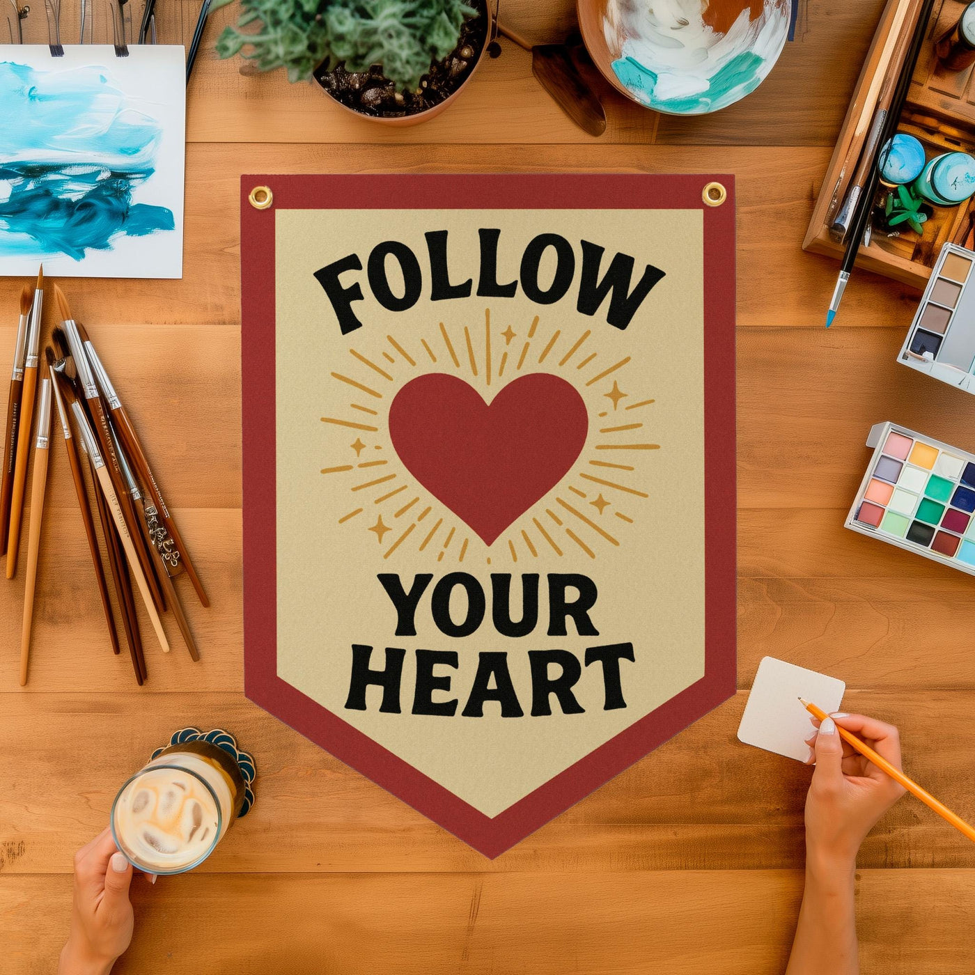 Follow Your Heart Felt Camp Flag