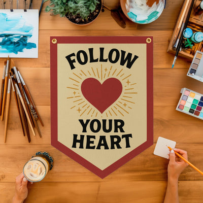 Follow Your Heart Felt Camp Flag