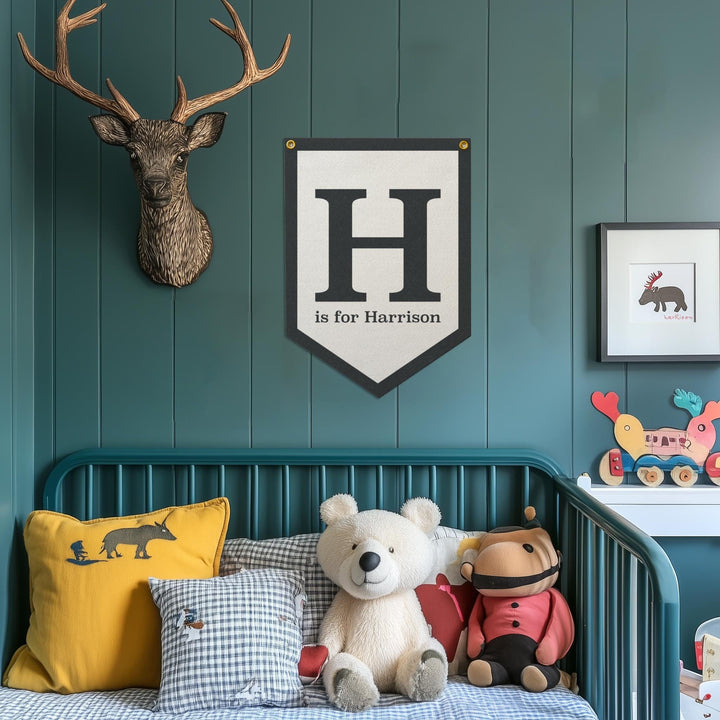 Custom Name Alphabet Block Felt Camp Flag