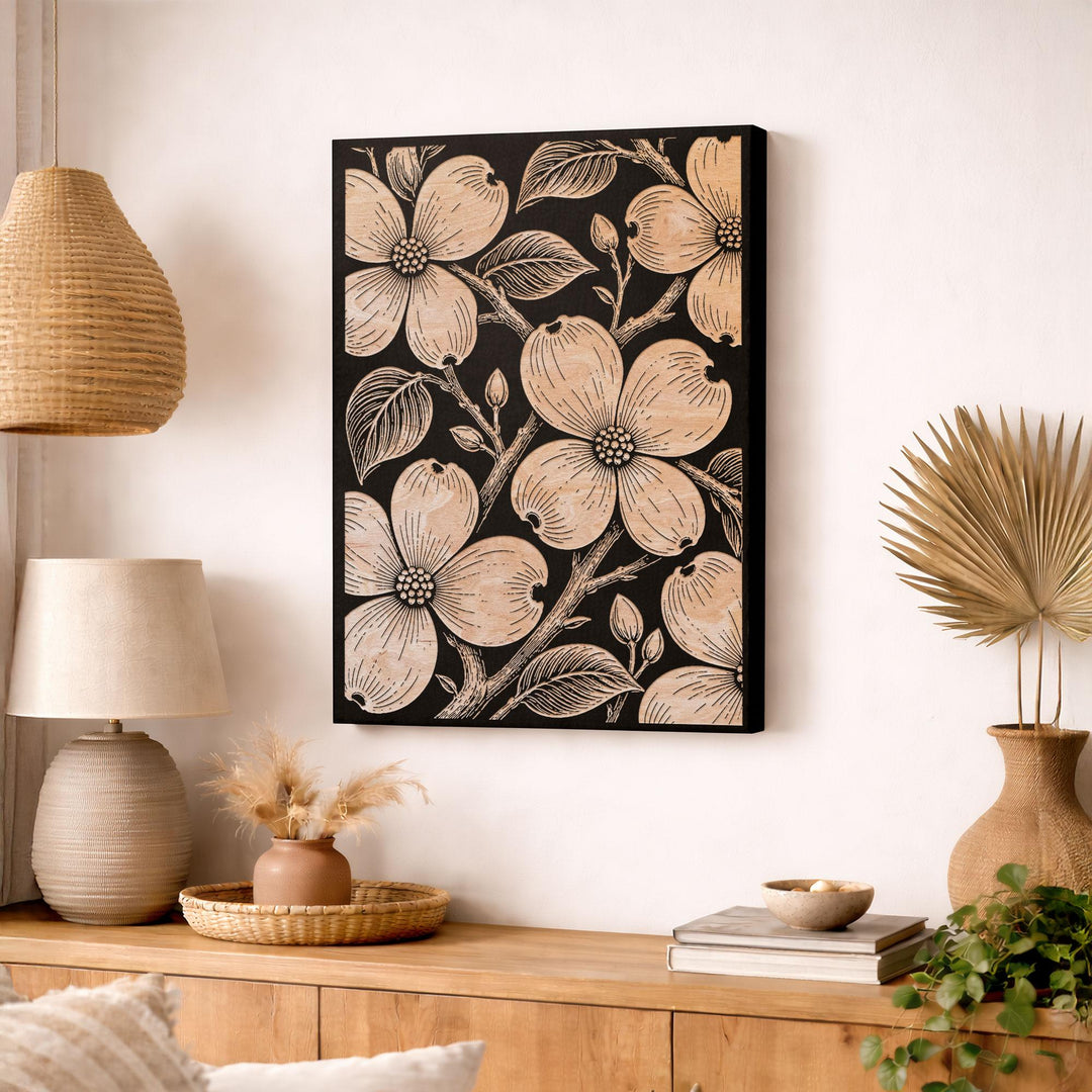 Dogwood Engraved Birch Art Panel