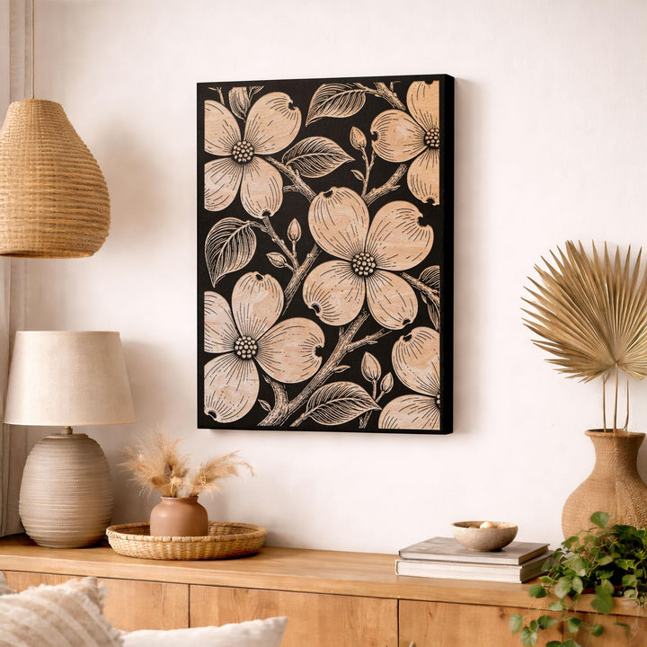 Dogwood Engraved Birch Art Panel