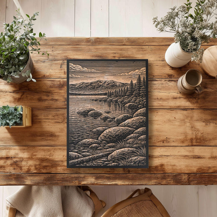 Lake Tahoe Engraved Birch Art Panel