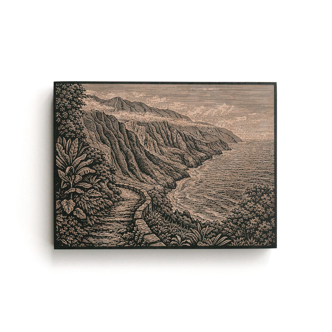 Kauai Na Pali Coast Engraved Birch Art Panel