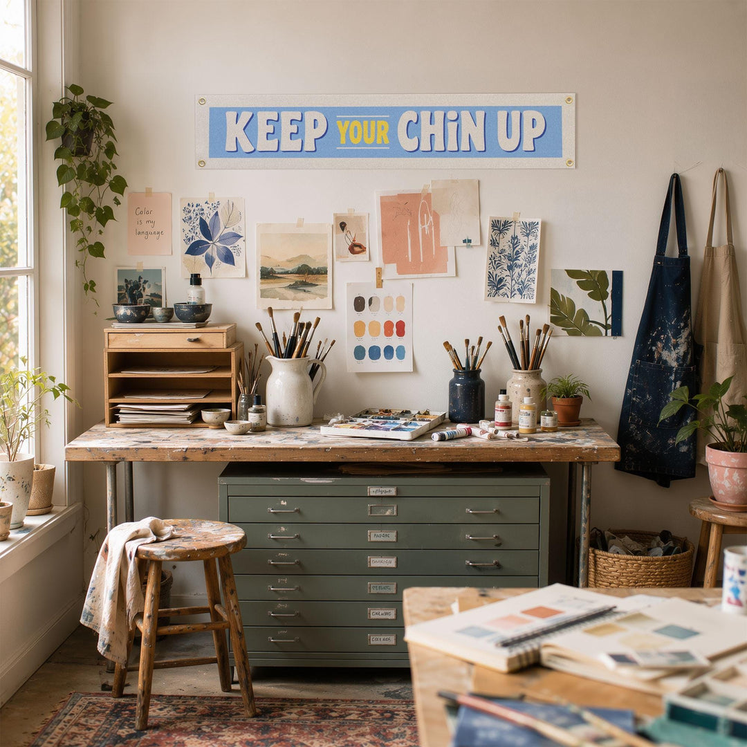Keep Your Chin Up Felt Banner