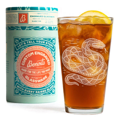 Burmese Python Engraved Glasses