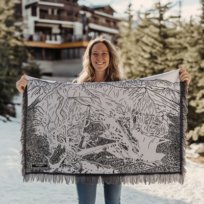 Alyeska, Alaska Ski Trail Map Blankets