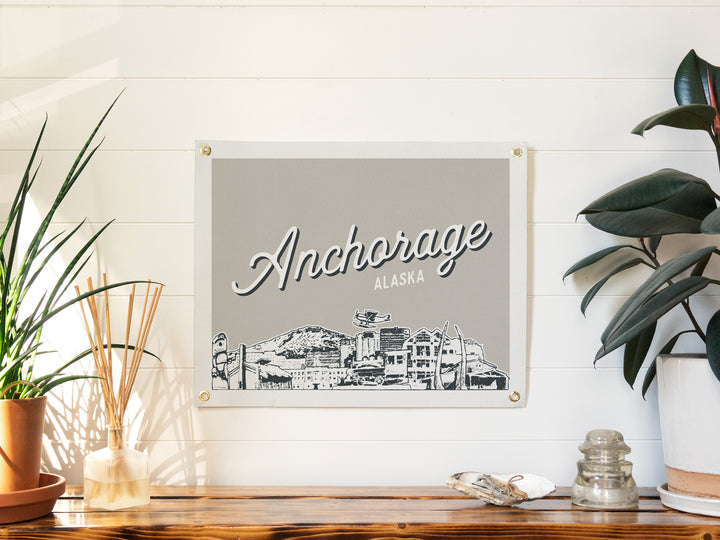 Anchorage, Alaska City Felt Banner