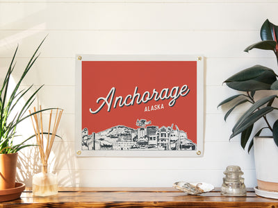 Anchorage, Alaska City Felt Banner