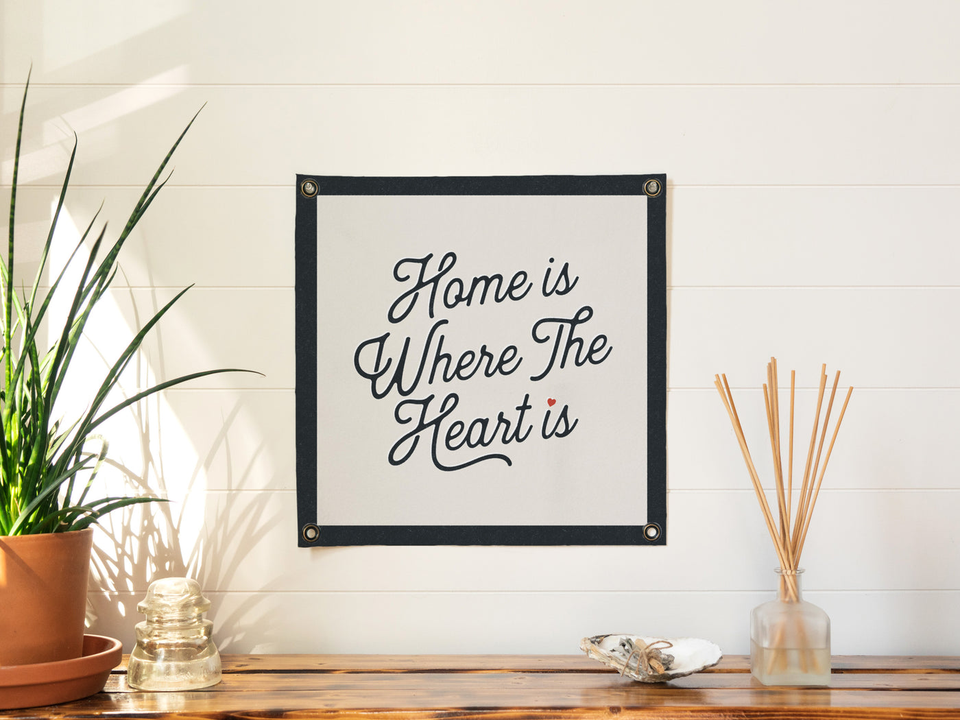 Home is Where the Heart is Felt Banner