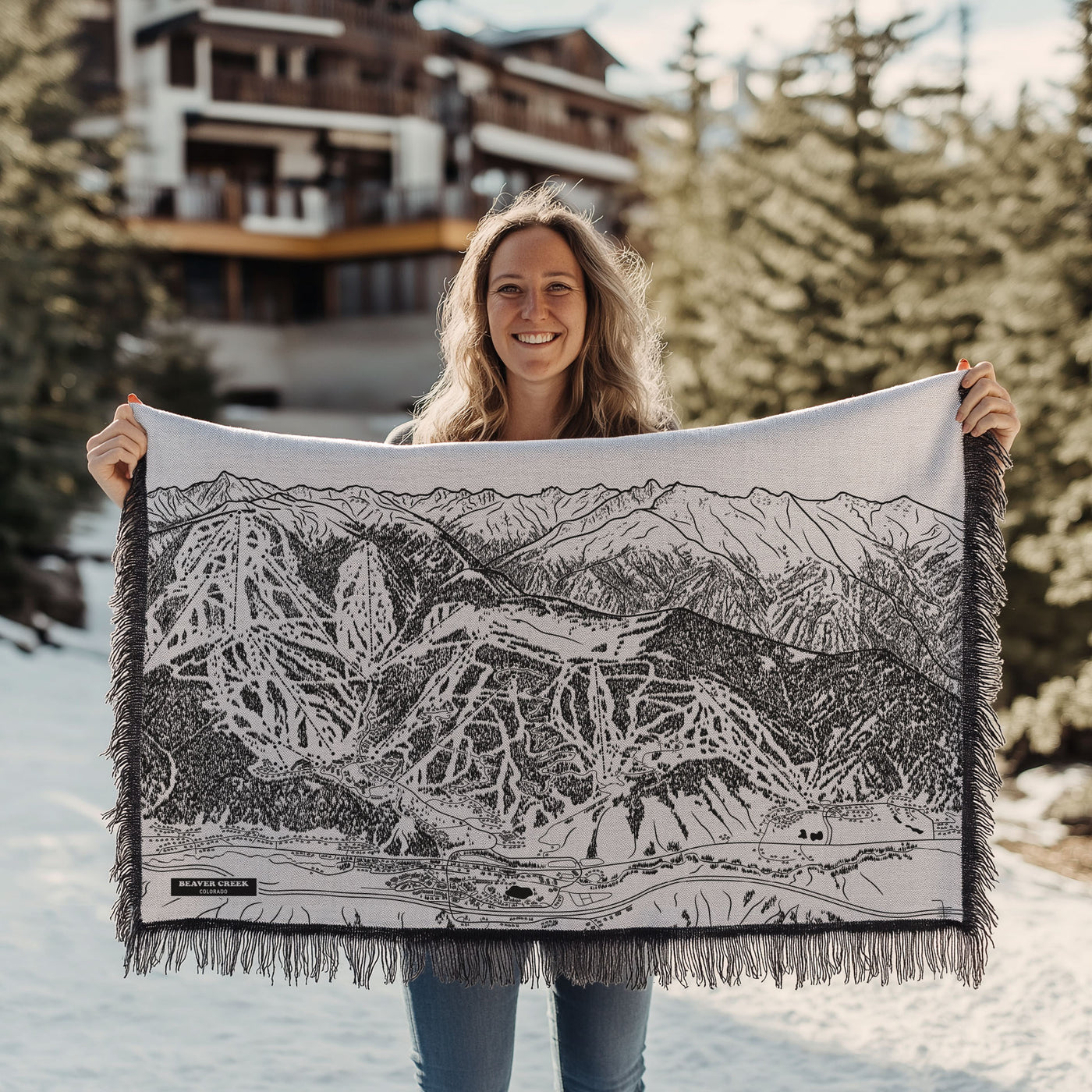 Beaver Creek, Colorado Ski Trail Map Blankets