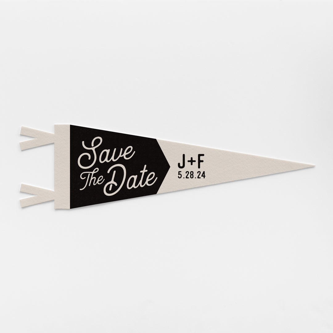 Custom Save The Date Wedding Sign Felt Pennant