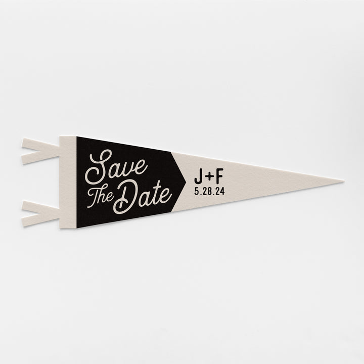 Custom Save The Date Wedding Sign Felt Pennant
