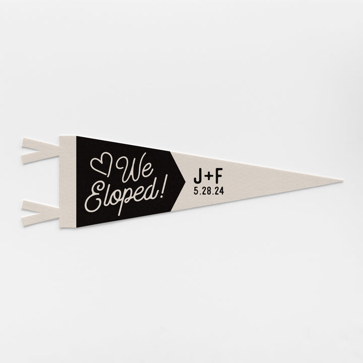 Custom We Eloped Wedding Sign Felt Pennant
