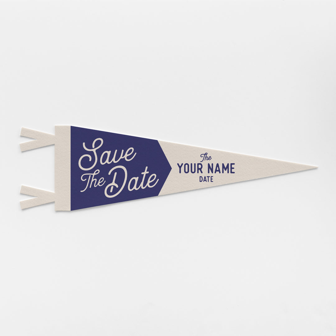 Custom Save The Date Wedding Sign Felt Pennant