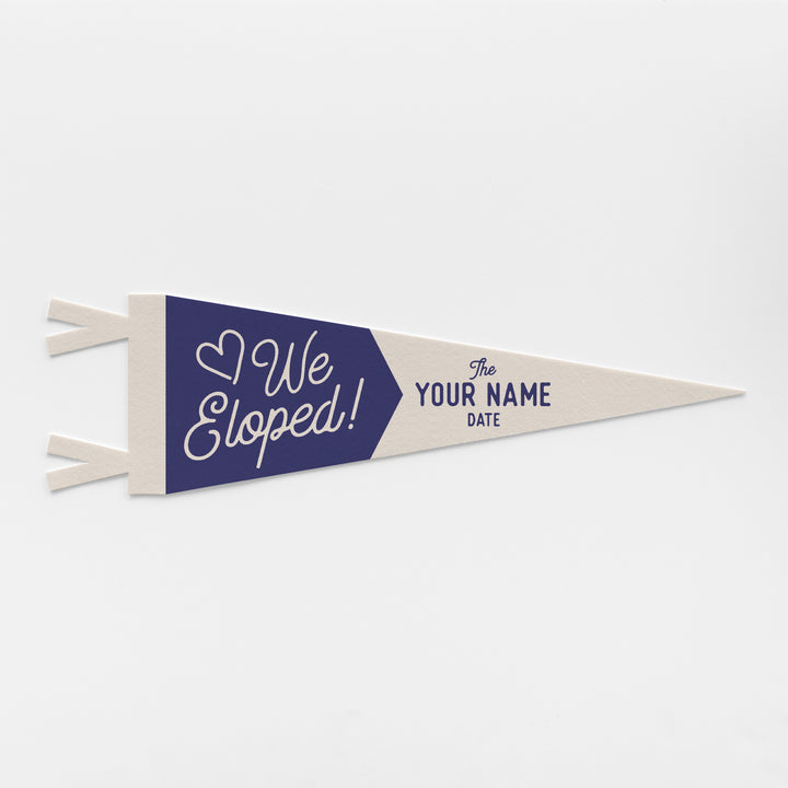 Custom We Eloped Wedding Sign Felt Pennant