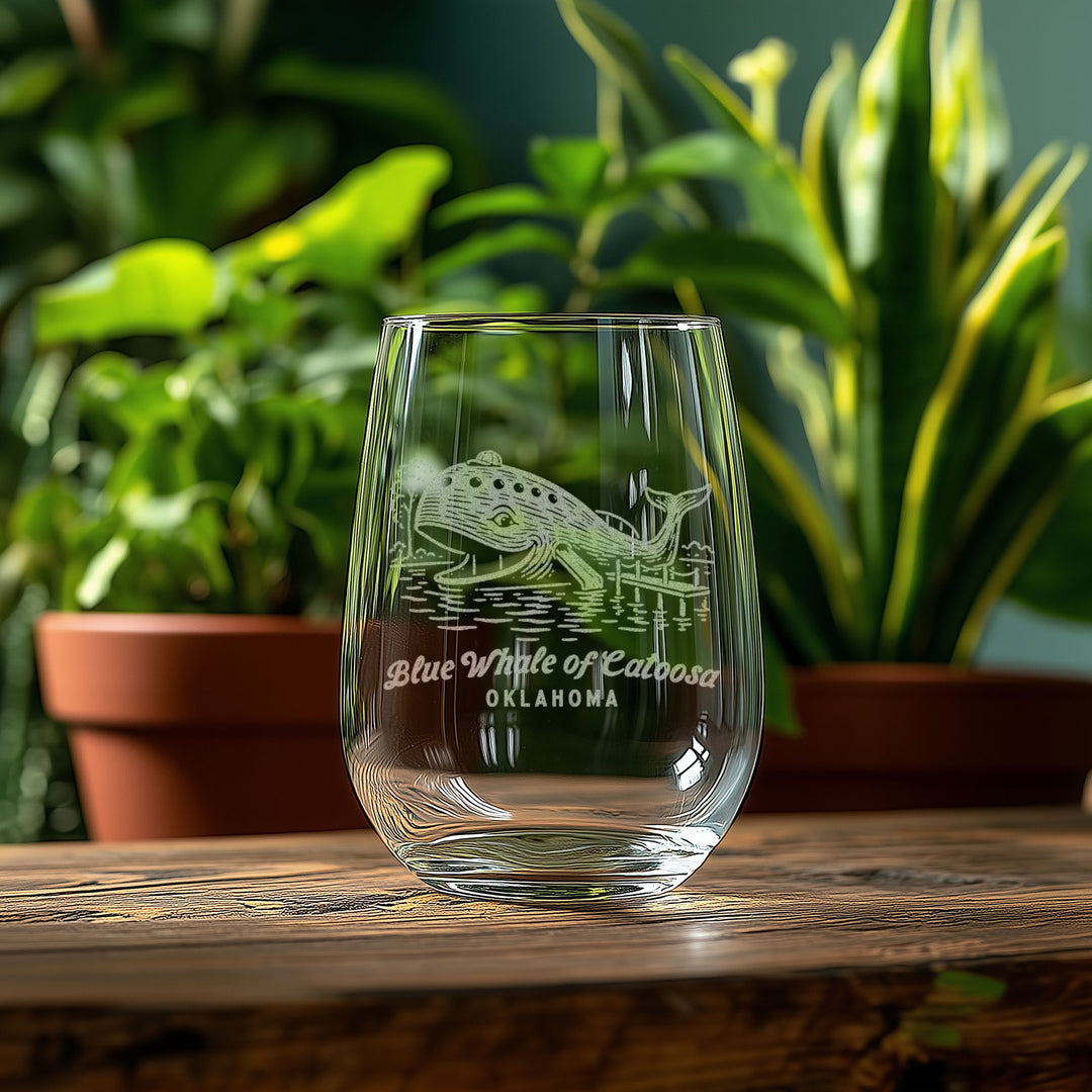 Blue Whale of Catoosa Engraved Glass