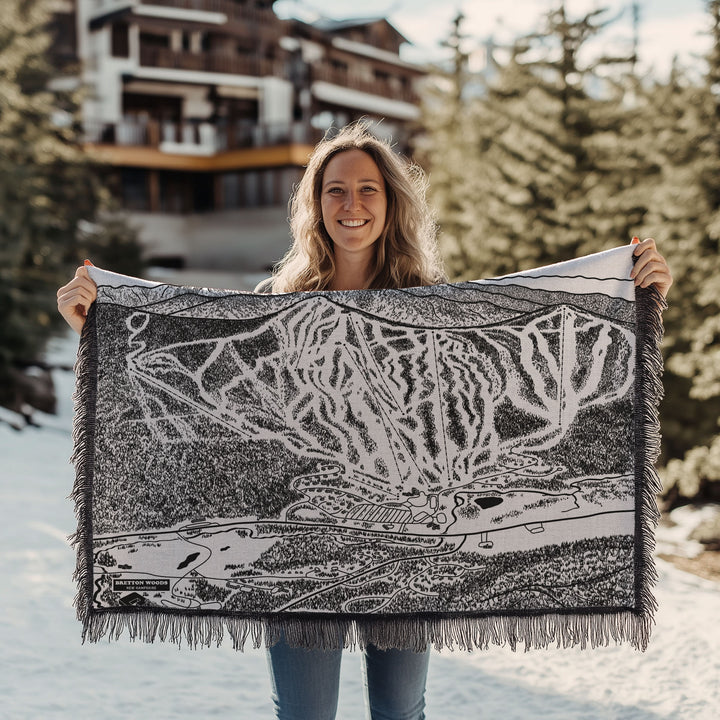 Bretton Woods, New Hampshire Ski Trail Map Blankets