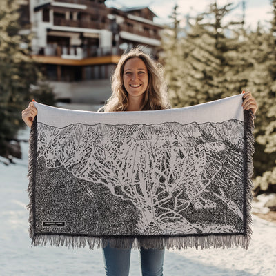 Bridger Bowl, Montana Ski Trail Map Blankets