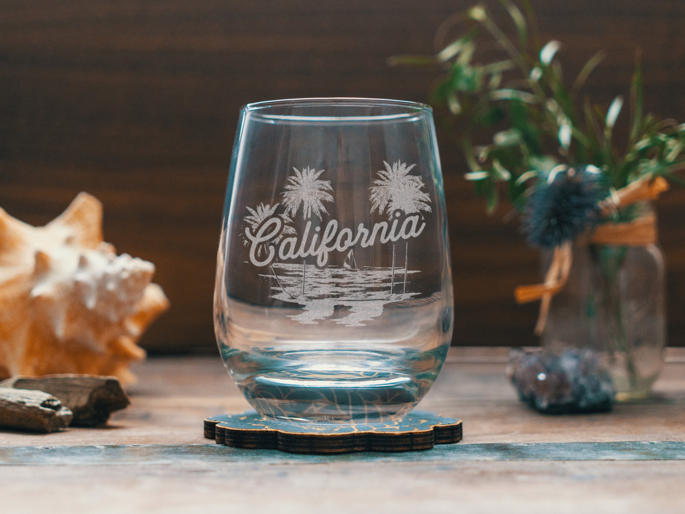 California Beach State Glassware