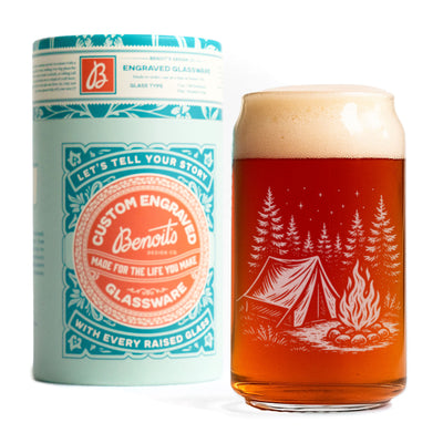 Camping Tent Scene Glasses