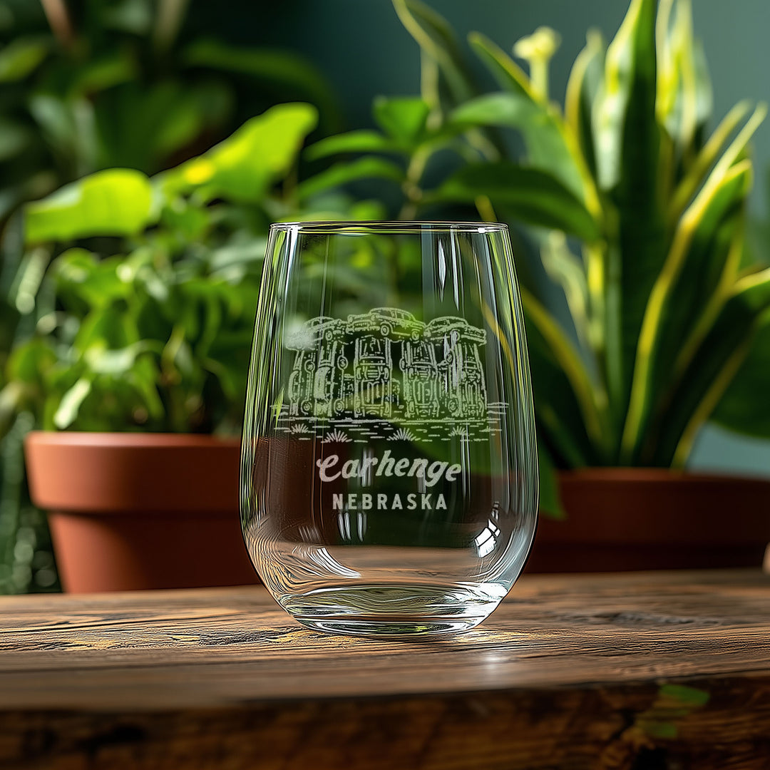 Carhenge Nebraska Engraved Glass