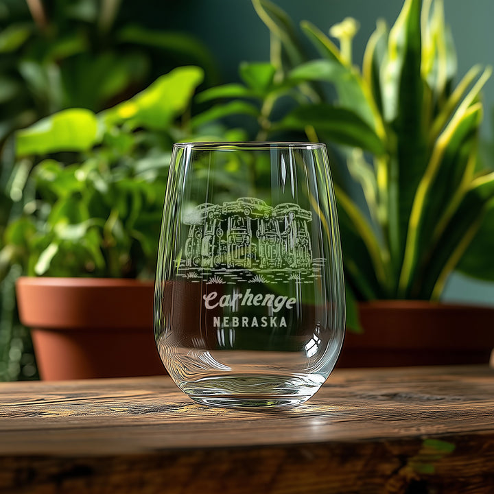 Carhenge Nebraska Engraved Glass