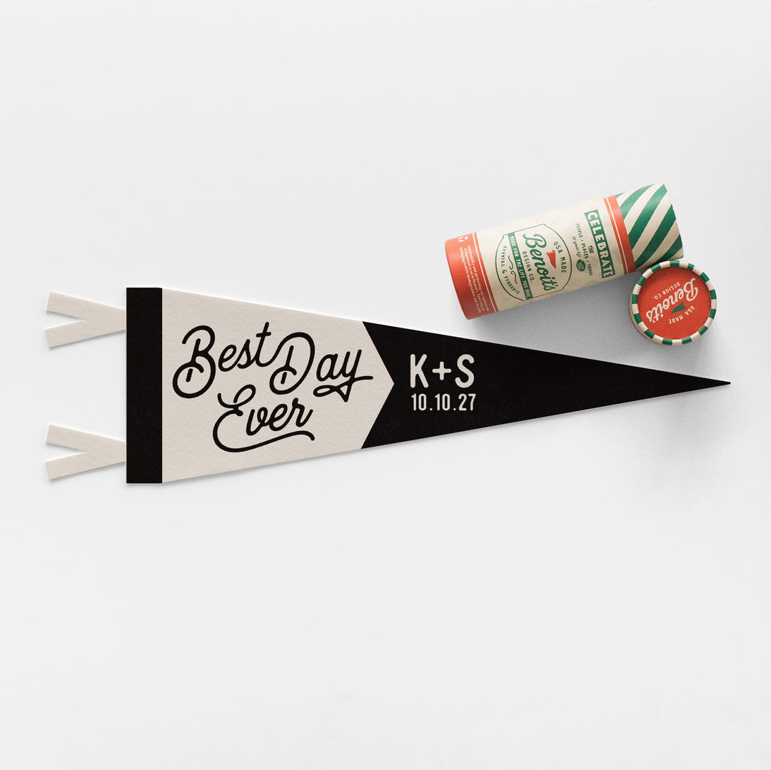 Custom Heritage Wedding Sign Felt Pennant