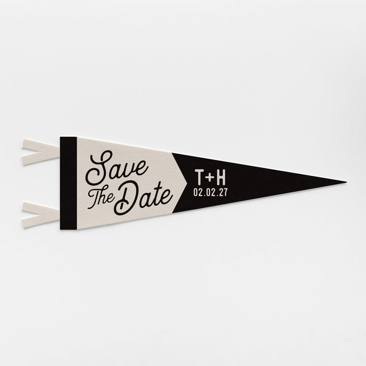 Custom Save The Date Wedding Sign Felt Pennant