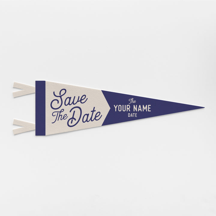 Custom Save The Date Wedding Sign Felt Pennant
