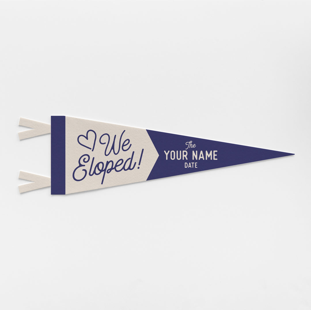 Custom We Eloped Wedding Sign Felt Pennant