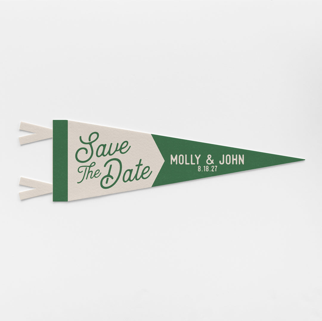 Custom Save The Date Wedding Sign Felt Pennant