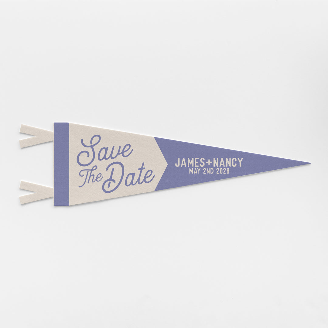 Custom Save The Date Wedding Sign Felt Pennant