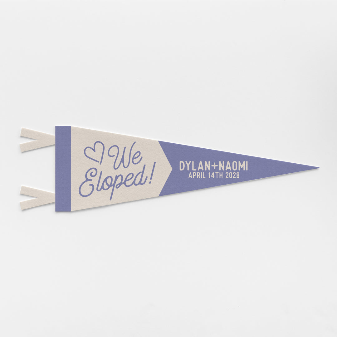 Custom We Eloped Wedding Sign Felt Pennant