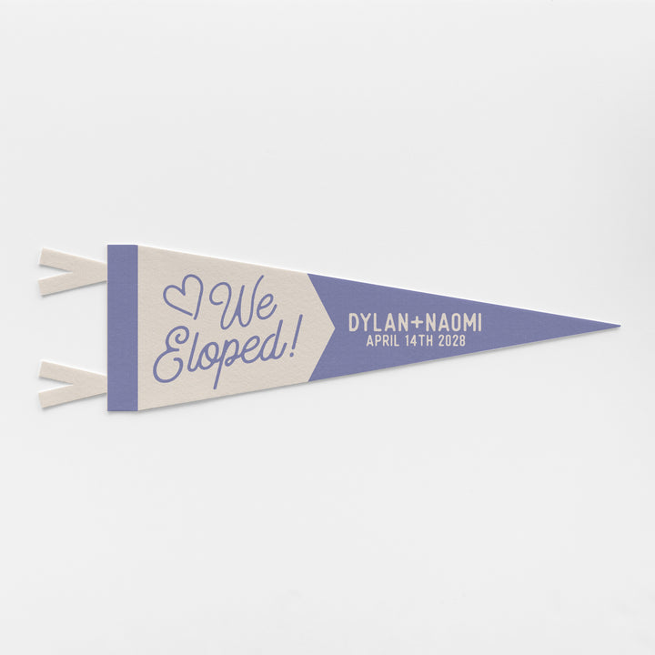 Custom We Eloped Wedding Sign Felt Pennant