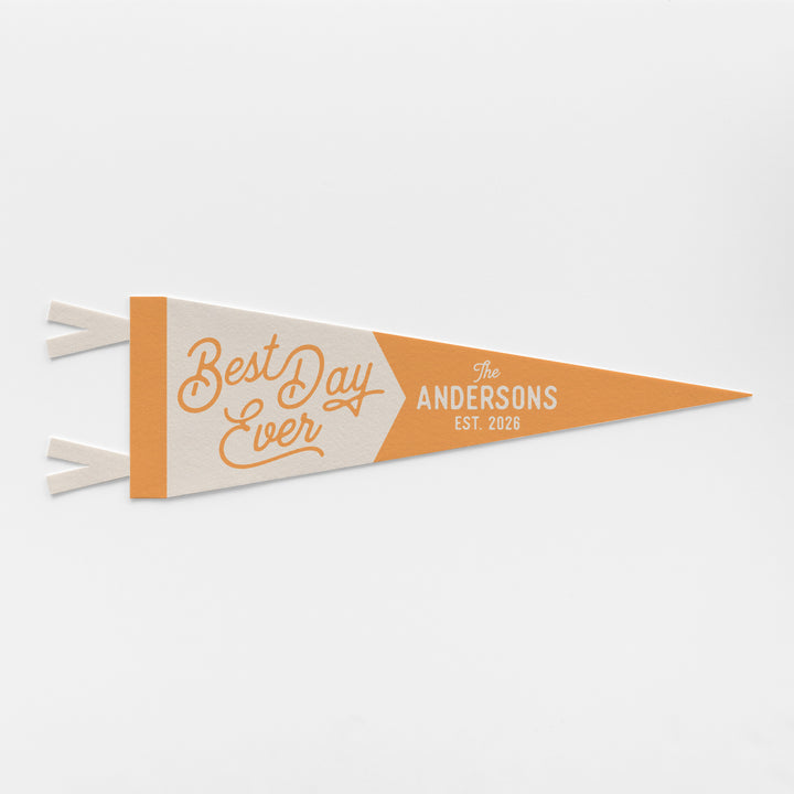 Custom Heritage Wedding Sign Felt Pennant