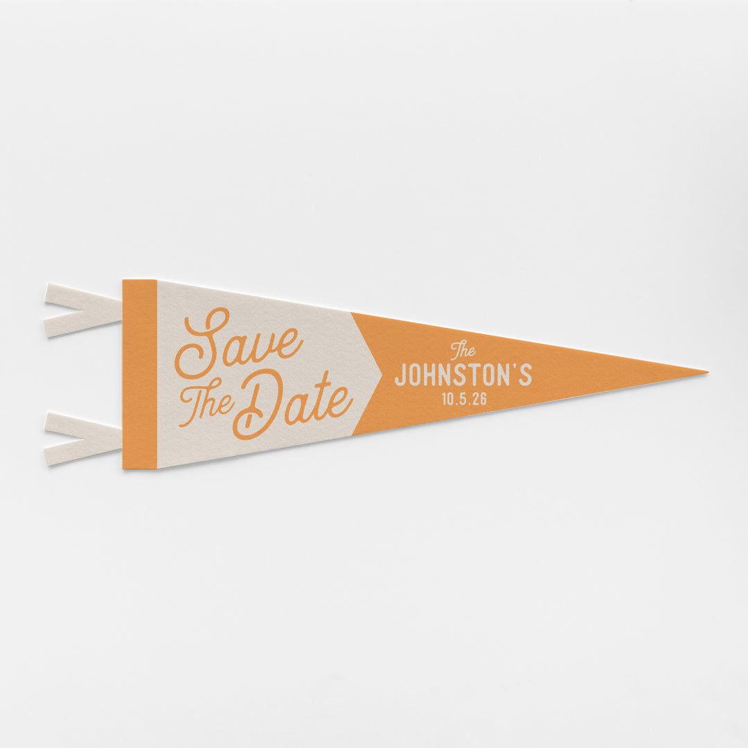 Custom Save The Date Wedding Sign Felt Pennant