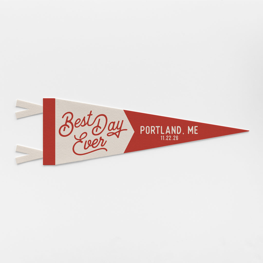 Custom Heritage Wedding Sign Felt Pennant