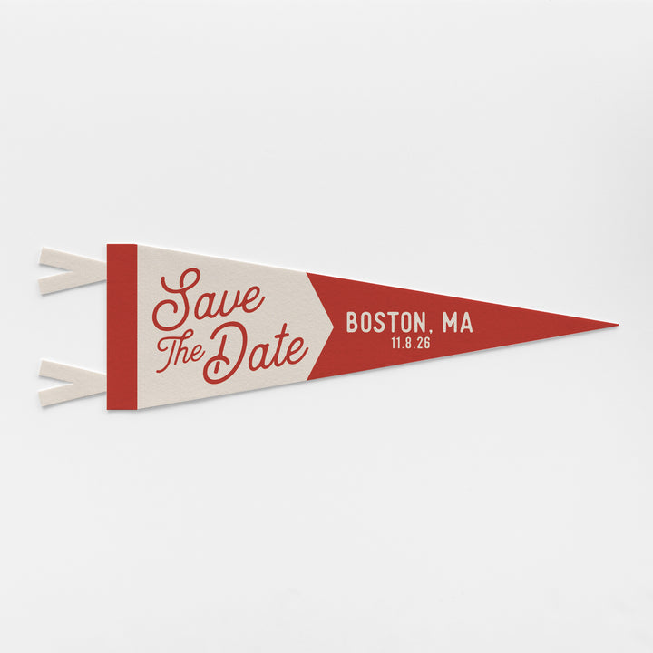 Custom Save The Date Wedding Sign Felt Pennant