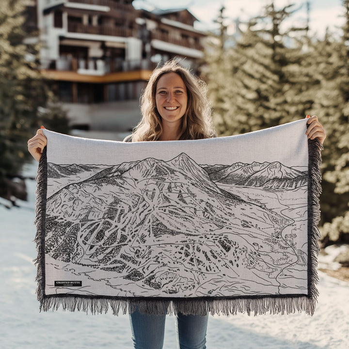 Crested Butte, Colorado Ski Trail Map Blankets