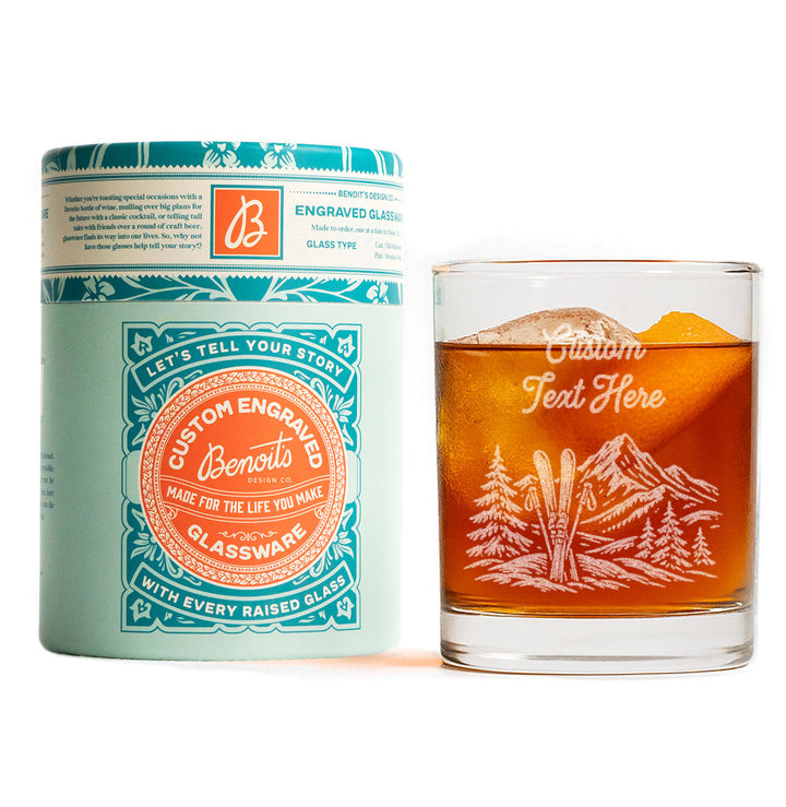 Personalized Ski Engraved Glass
