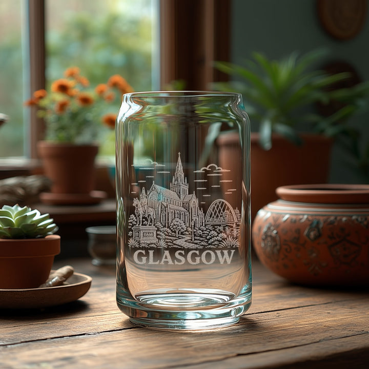 Glasgow Scotland Engraved Glass