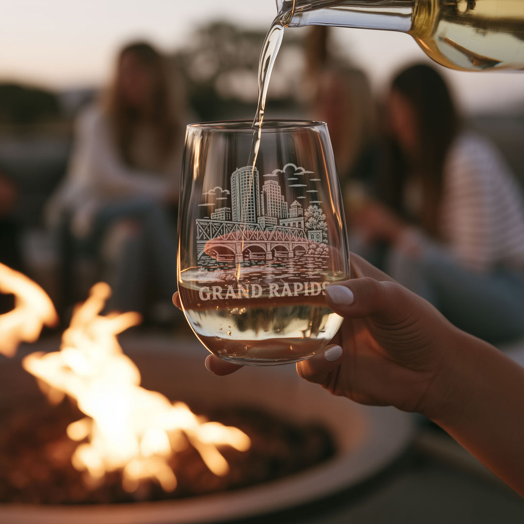 Grand Rapids Michigan Engraved Glass