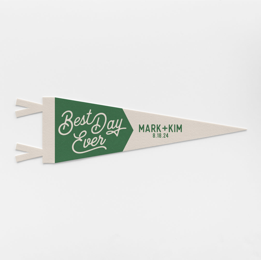 Custom Heritage Wedding Sign Felt Pennant