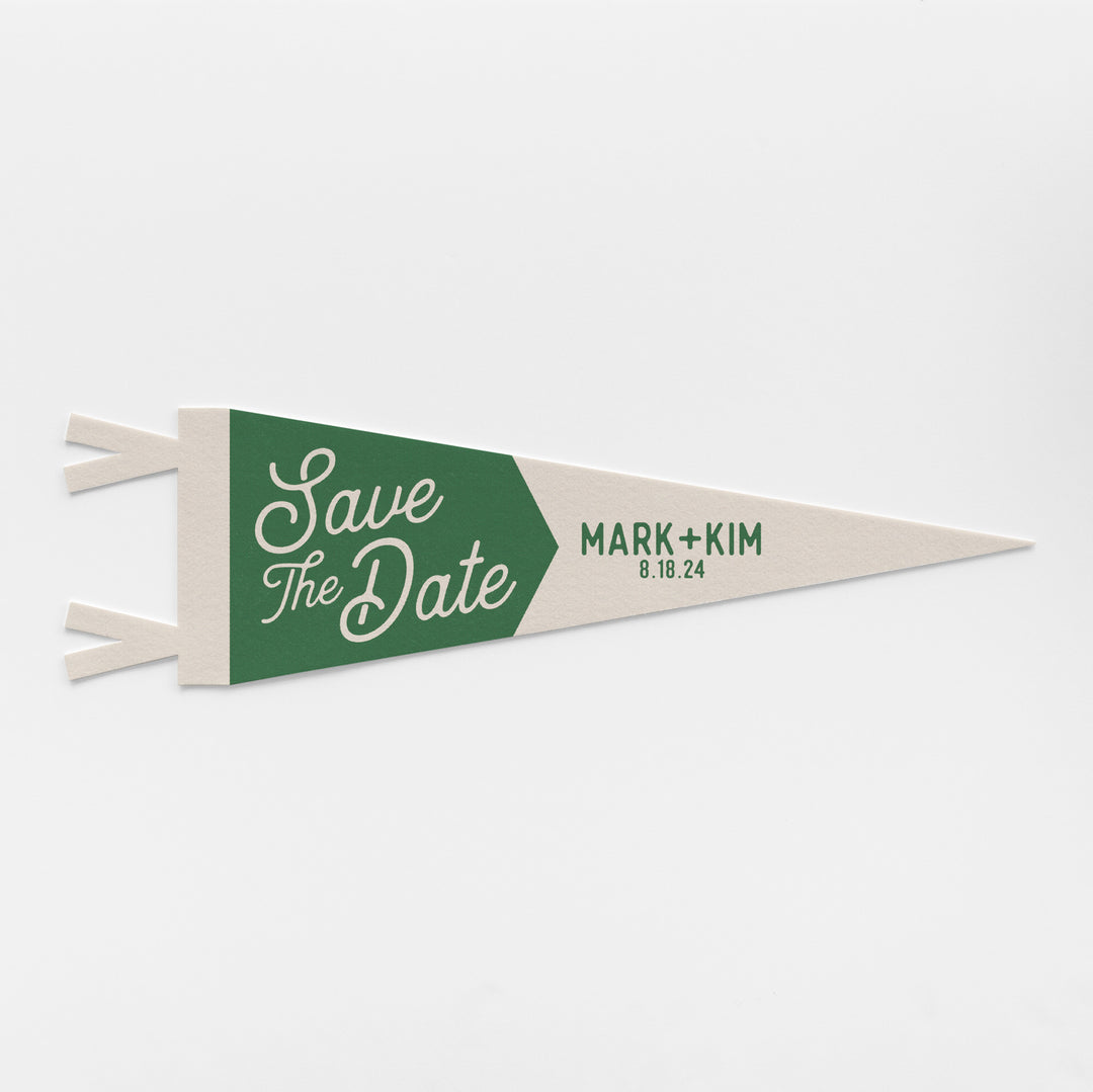 Custom Save The Date Wedding Sign Felt Pennant