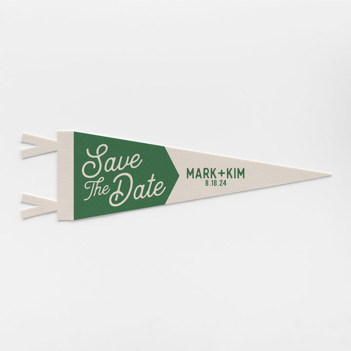 Custom Save The Date Wedding Sign Felt Pennant