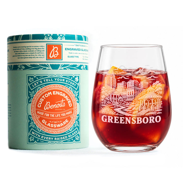 Greensboro North Carolina Engraved Glass